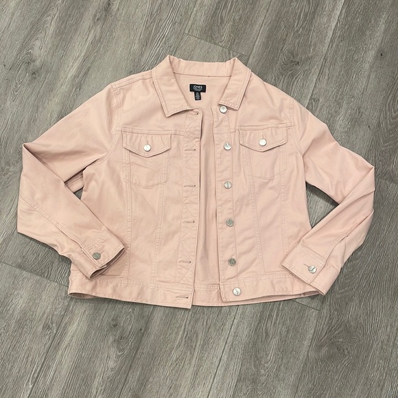 Jones New York blush cotton stretch jacket Size Large A6 - Picture 1 of 5